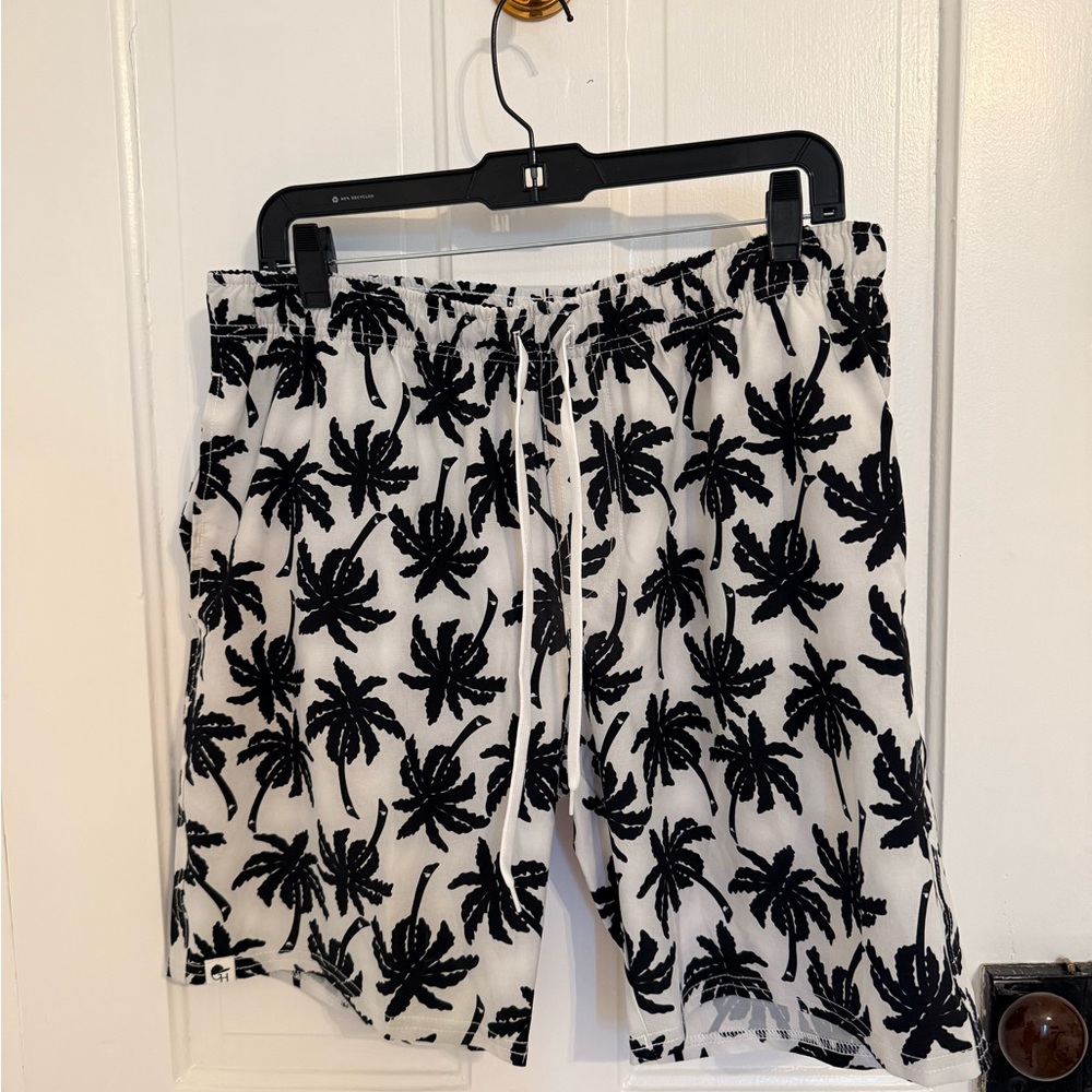 Palm Tree Print Swim Trunks